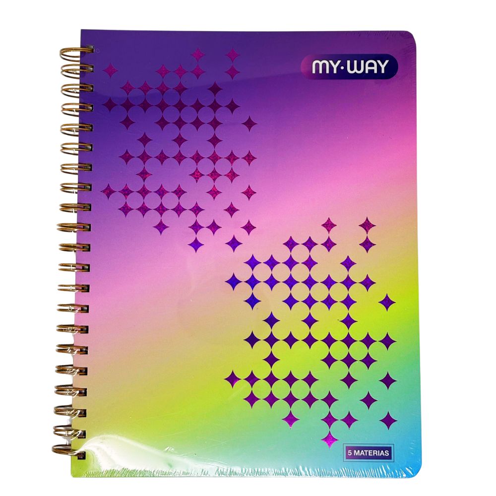 Pointer Libreta Espiral My Way 5 Materias Diseños Variados