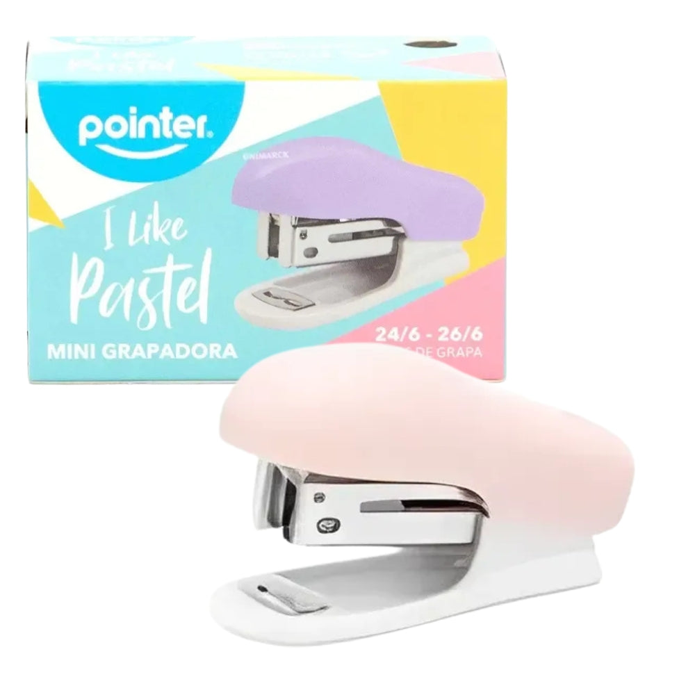 Pointer Mini Grapadora I Like Pastel Color Rosa