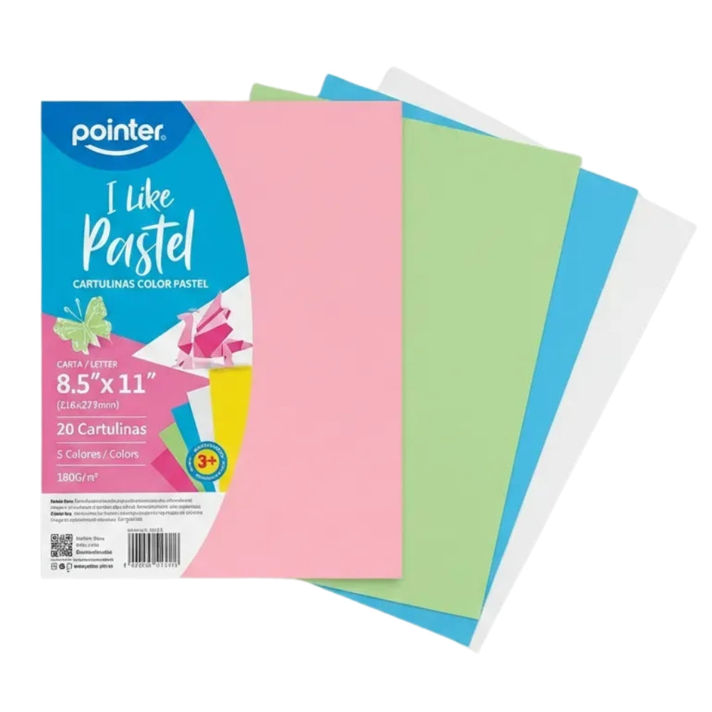 Pointer Papel De Colores Pasteles Tamaño Carta 100Und