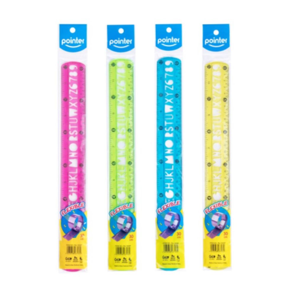Pointer Regla Escolar Flexible Colores Varios 30cm
