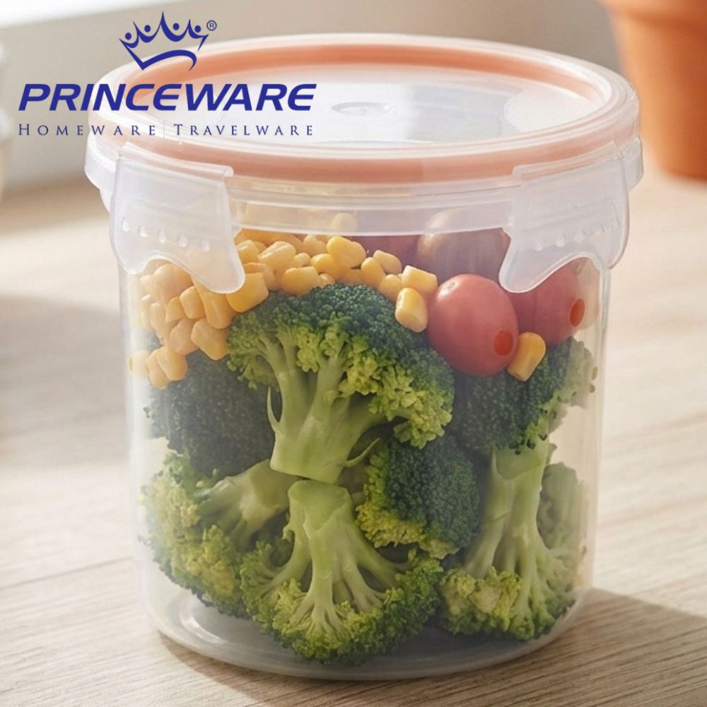 Contenedor De Alimentos Cilíndrico Princeware Con Tapa Hermética Orange 650ml
