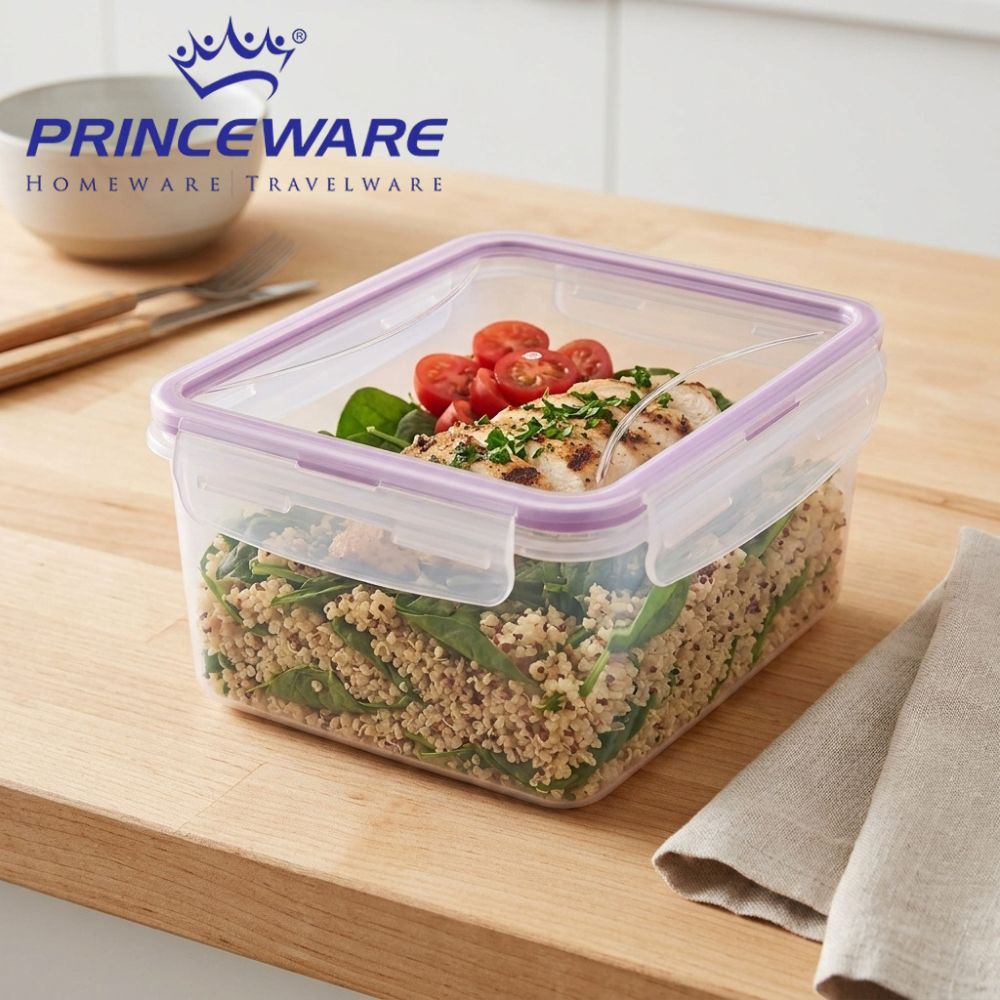 Contenedor De Alimentos Rectangular Princeware Con Tapa Hermética Purple 730ml