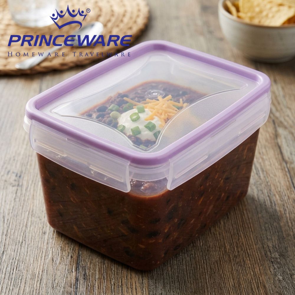 Contenedor De Alimentos Rectangular Princeware Con Tapa Hermética Purple 970ml