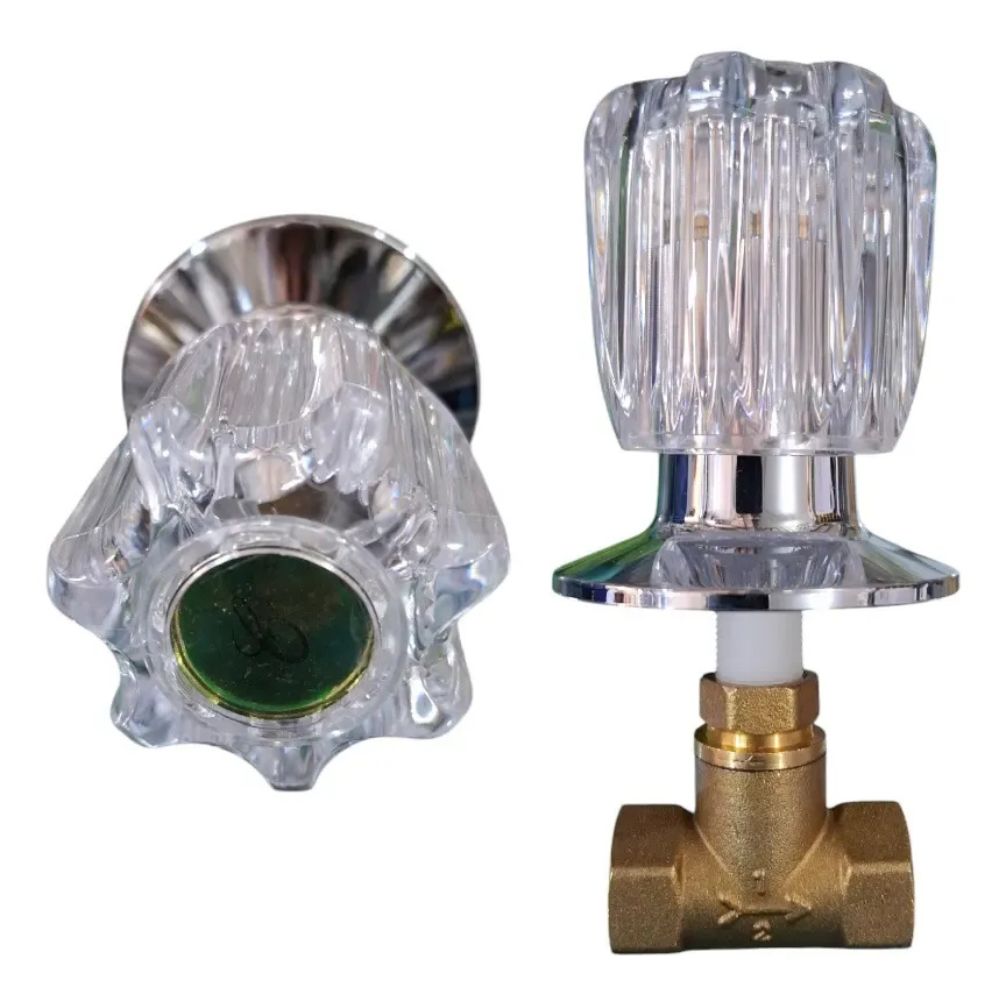 Q7 Aqua-Q Llave De Ducha Para Regadera De Cobre Pomo Acrílico 1/2"