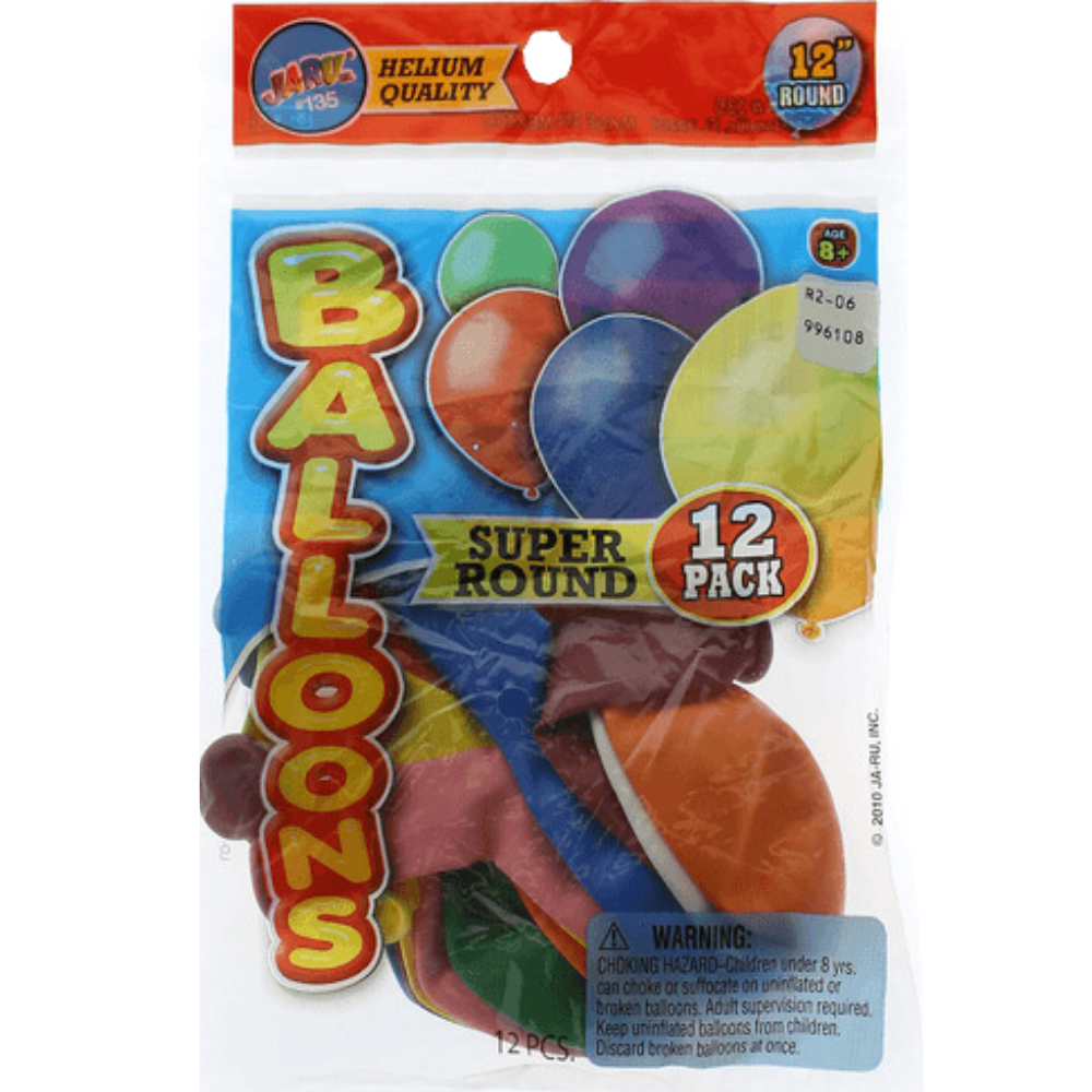 Globos Jaru Balloons Super Round 12 Pack 12"