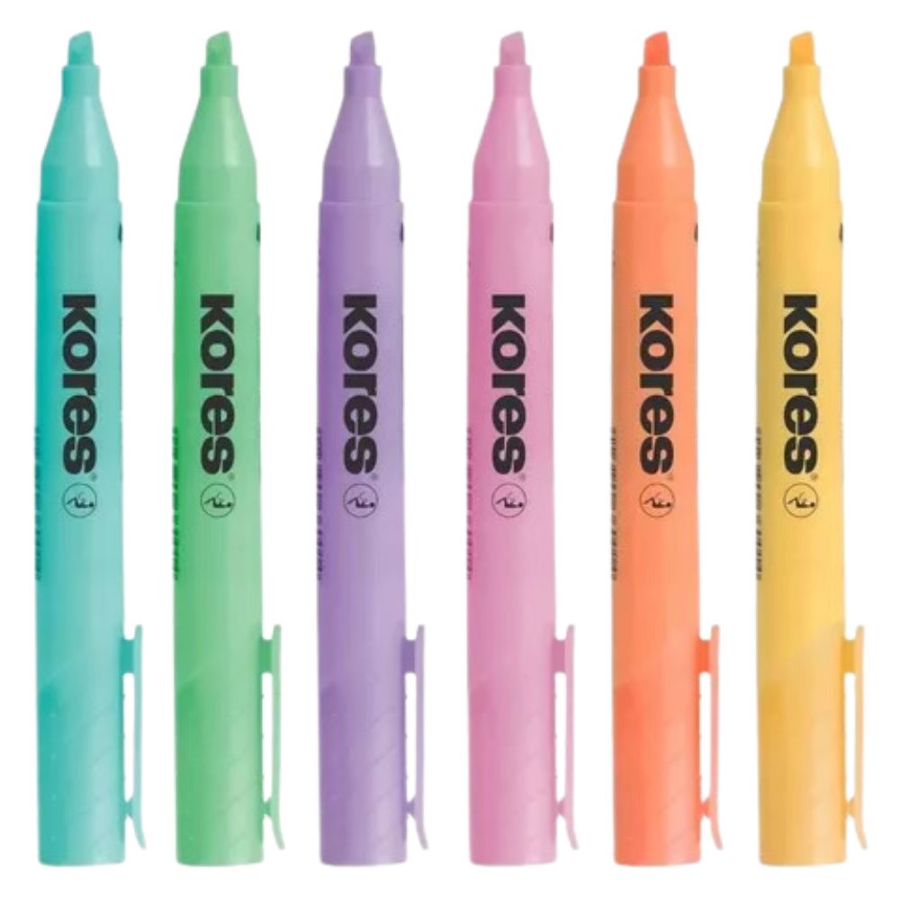 Kores Resaltador Pastel Plus Set 6 Und