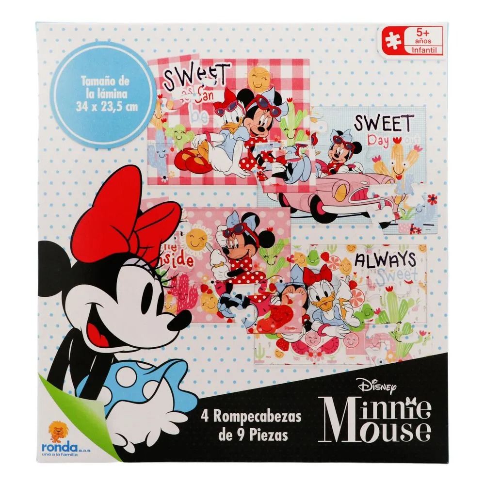 Ronda Rompecabezas Disney Junior Minnie Mouse 5+ 4 x 9Pzs