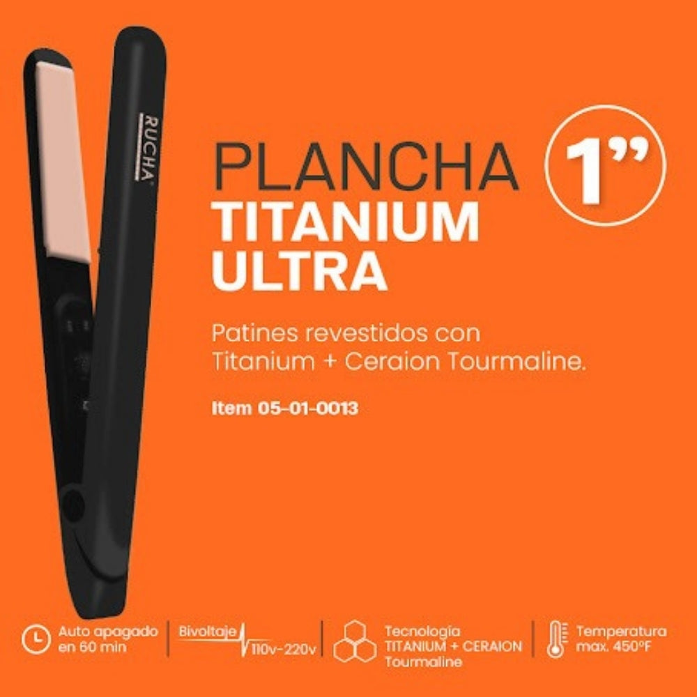 Rucha Plancha para Cabello Titanium Ultra 1"