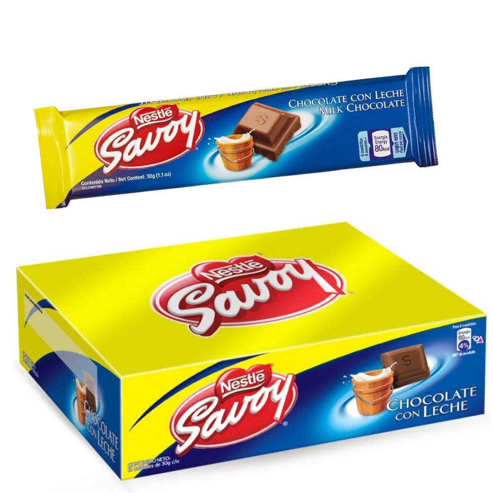 Chocolates De Leche Savoy Caja de 12und 30gr c/u