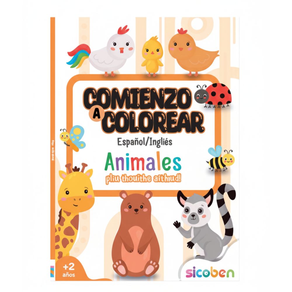 Libro De Actividades Para NIños Comienzo A Colorear "Animales" 2+