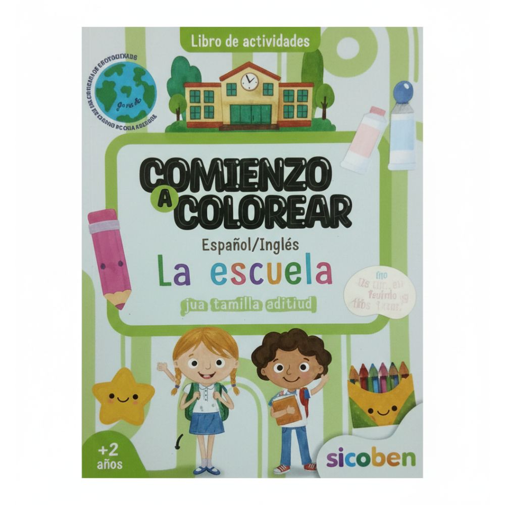 Sicoben Comienzo A Colorear Libro Infantil La Escuela 2+