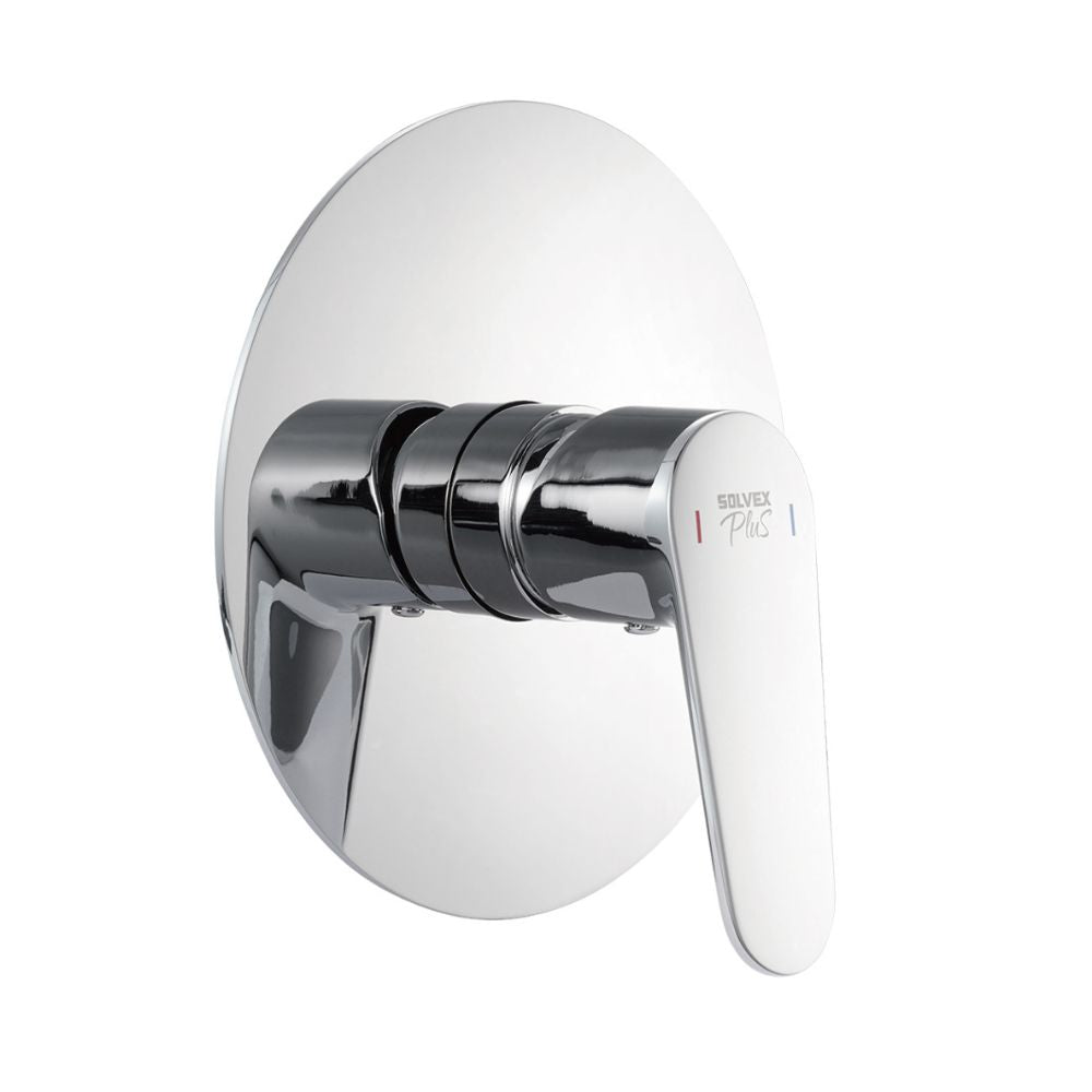 Solvex Plus Grifería Cromada Monomando Redonda Sin Desviador Para Ducha De Pared 16cm