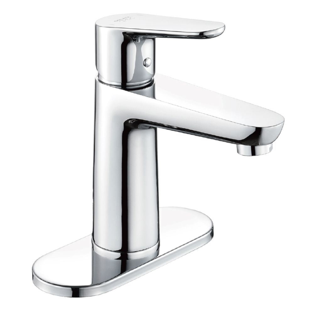 Solvex Plus Grifería Cromada Monomando Para Lavamanos Con Flange Acero Inoxidable de 6" 18,5 Cm
