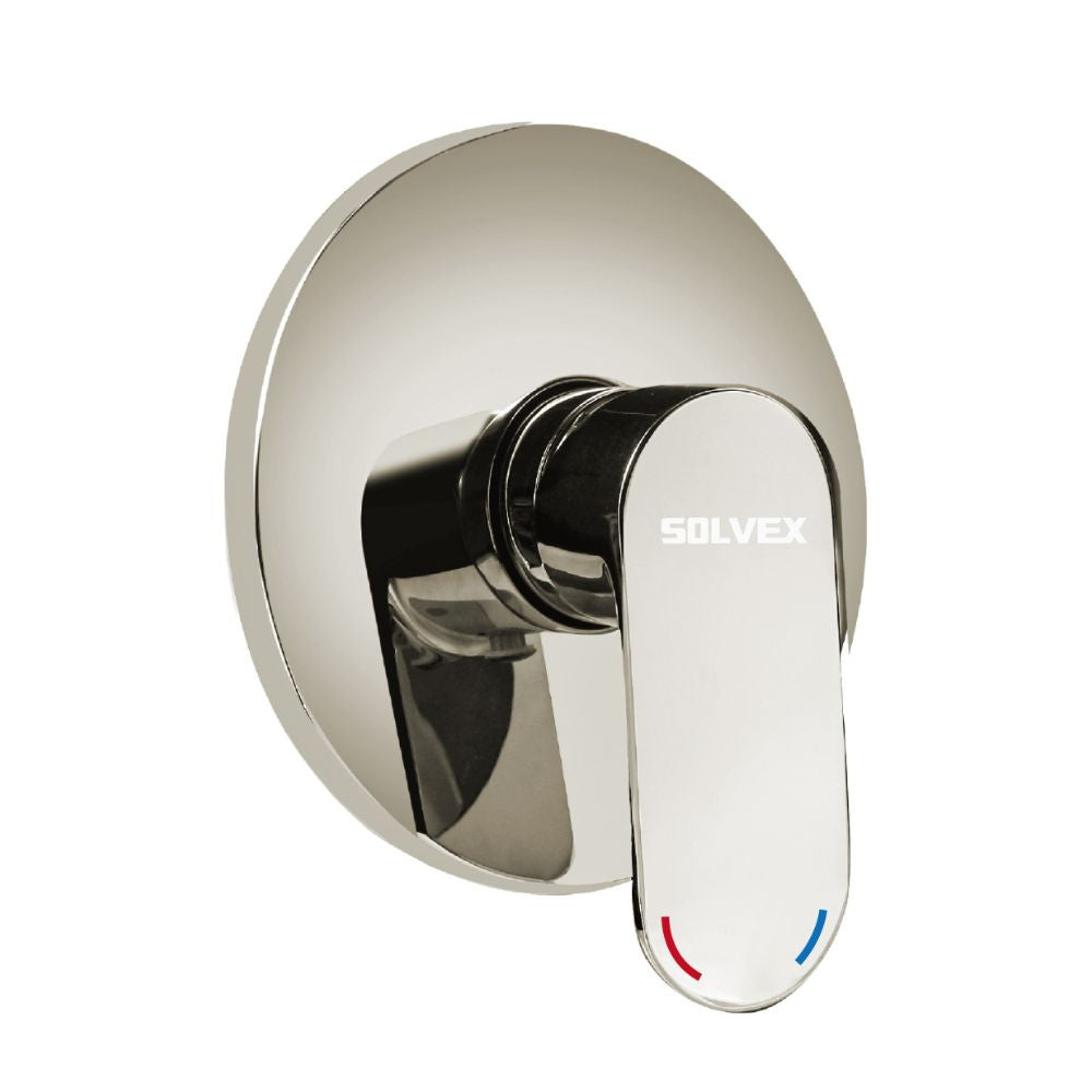 Solvex Smart Grifería Satinada Monomando Redonda Sin Desviador Para Ducha De Pared