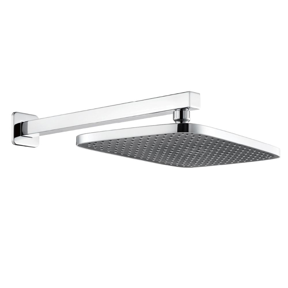 Solvex Plus Juego De Ducha Cromada Cuadrada De 12" x 8" ABS Brazo De 40cm