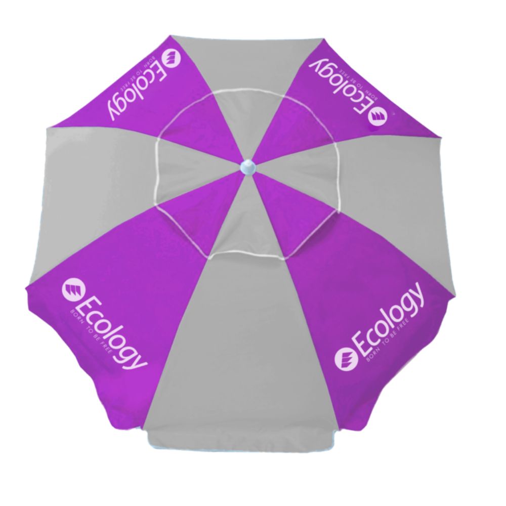Ecology Sombrilla UV Fibra Max Morado Y Gris
