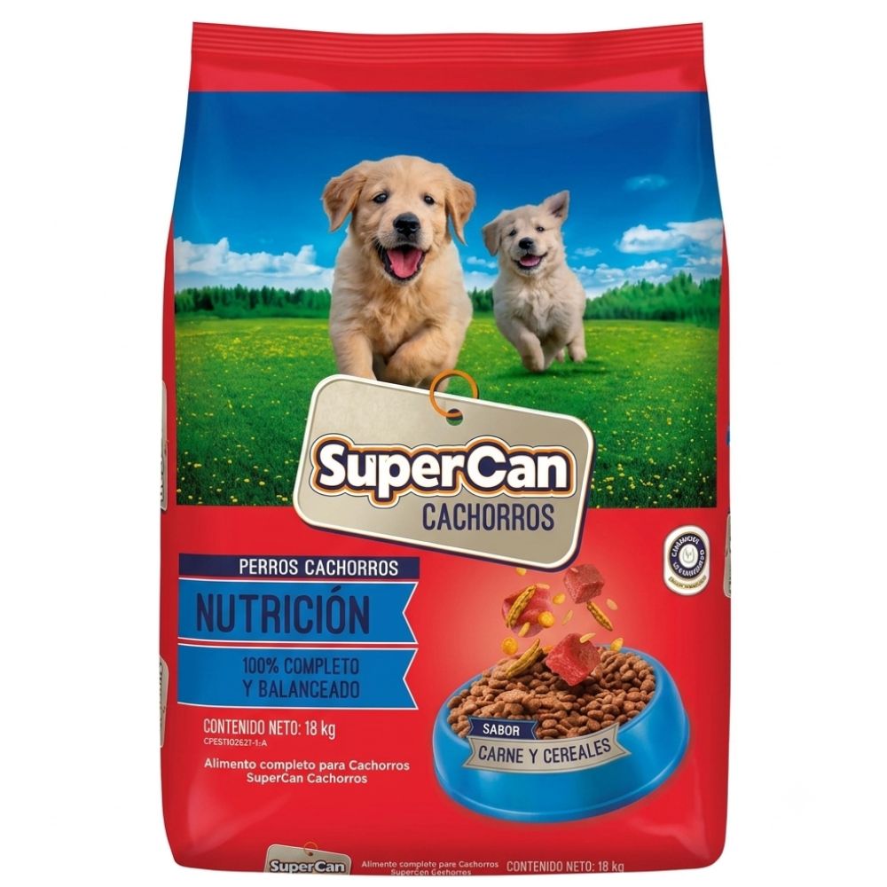 Super Can Cachorro Sabor A Carne Con Vitaminas Y Minerales 18 kg