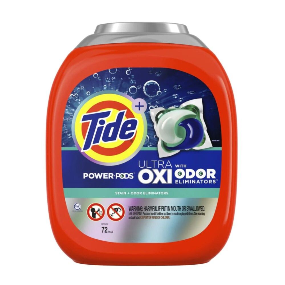 Tide Pods 72 Capsulas Extra Grandes Ultra Oxi Odor Eliminators Power Pods 3.3kg