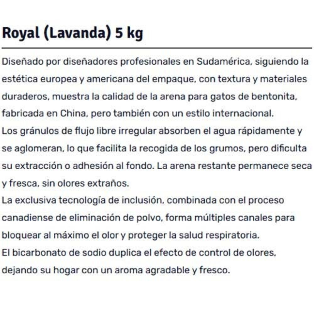 Royal Cat Extreme Lavanda Arena Para Gatos 5kg