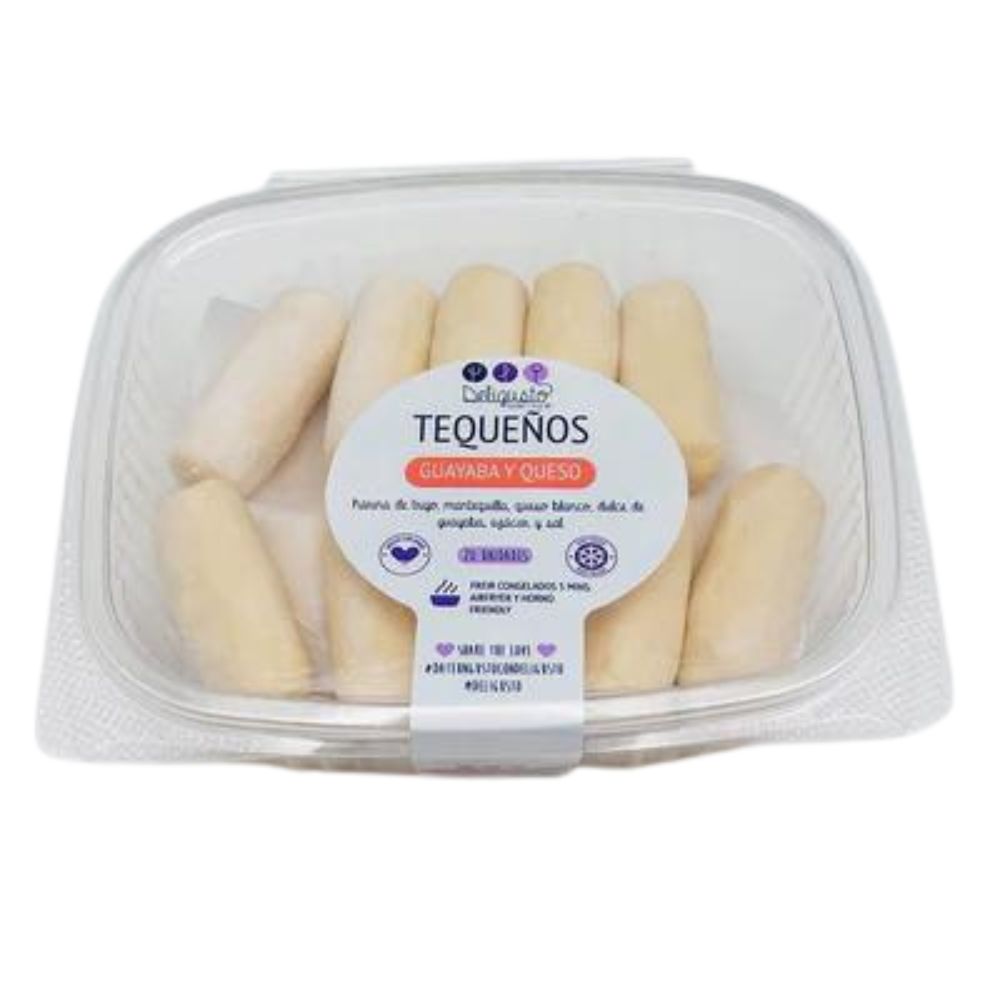 Tequeños Deligusto Guayaba y Queso Harina De Trigo Mantequilla Queso Blanco Dulce De Guayaba Azucar y Sal 20und