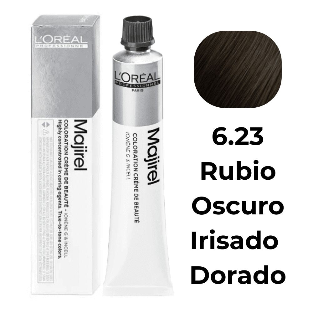 Tinte Loreal Majirel 6.23 Rubio Oscuro Irisado Dorado 60ml
