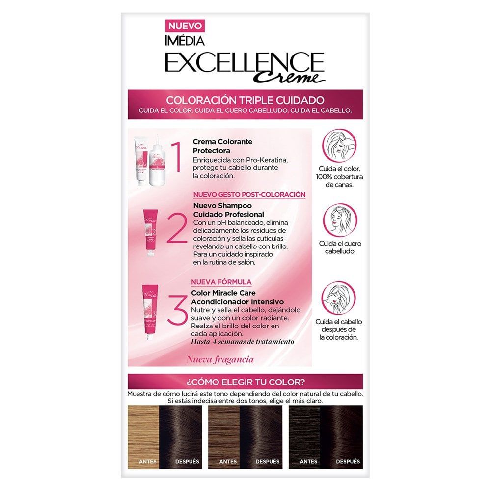 L'Oreal Tinte Excellence Creme 3 Castaño Oscuro