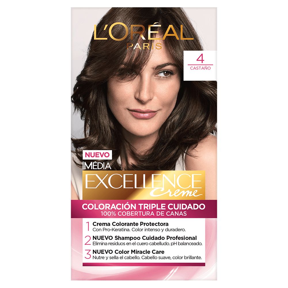 Tinte L'Oreal Excellence Creme 4 Castaño