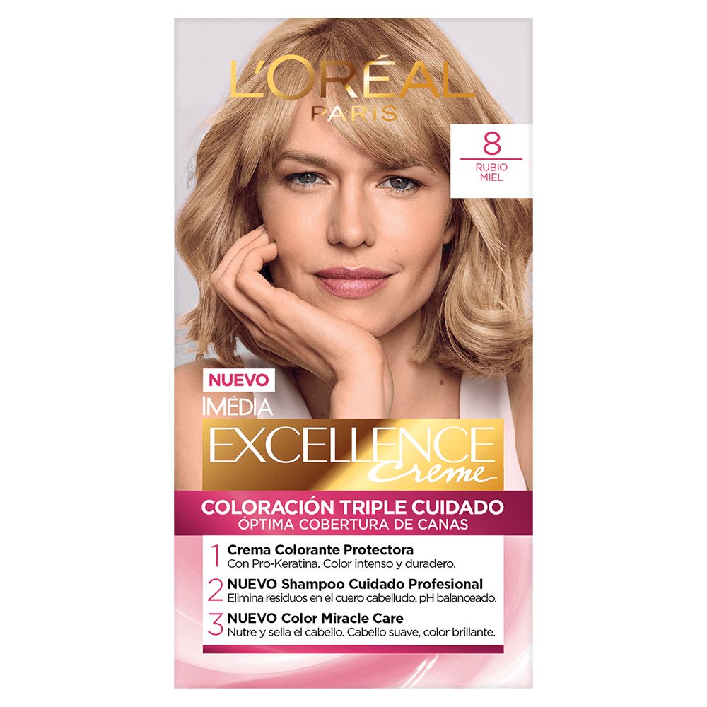 Tinte L'Oreal Excellence Creme 8 Rubio Miel
