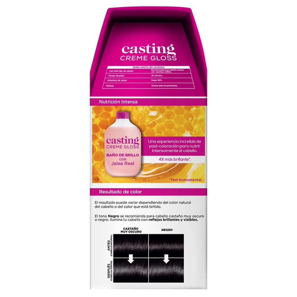 Tinte L'oreal Casting Creme Gloss Sin Amoniaco Nro. 200 Negro