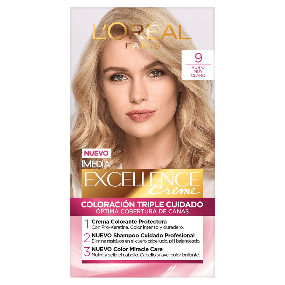 Tinte L'oreal Excellence Creme 9 Rubio Muy Claro