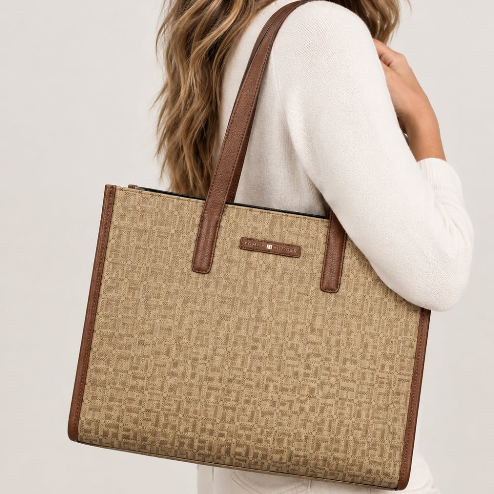 Tommy Hilfiger Cartera Tote Light Brown