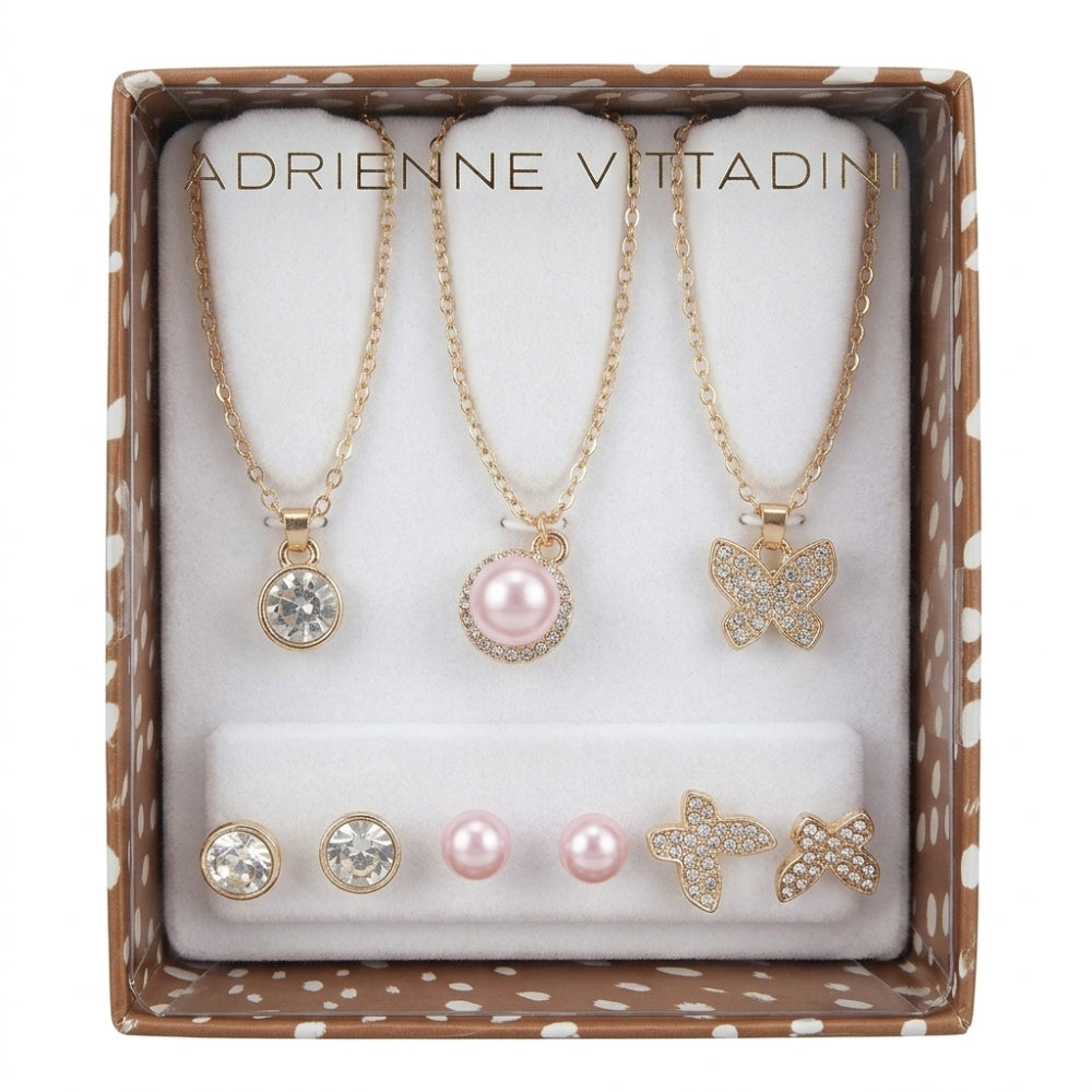 Adrienne Vittadini Set De Trio De Collares Y Zarcillos