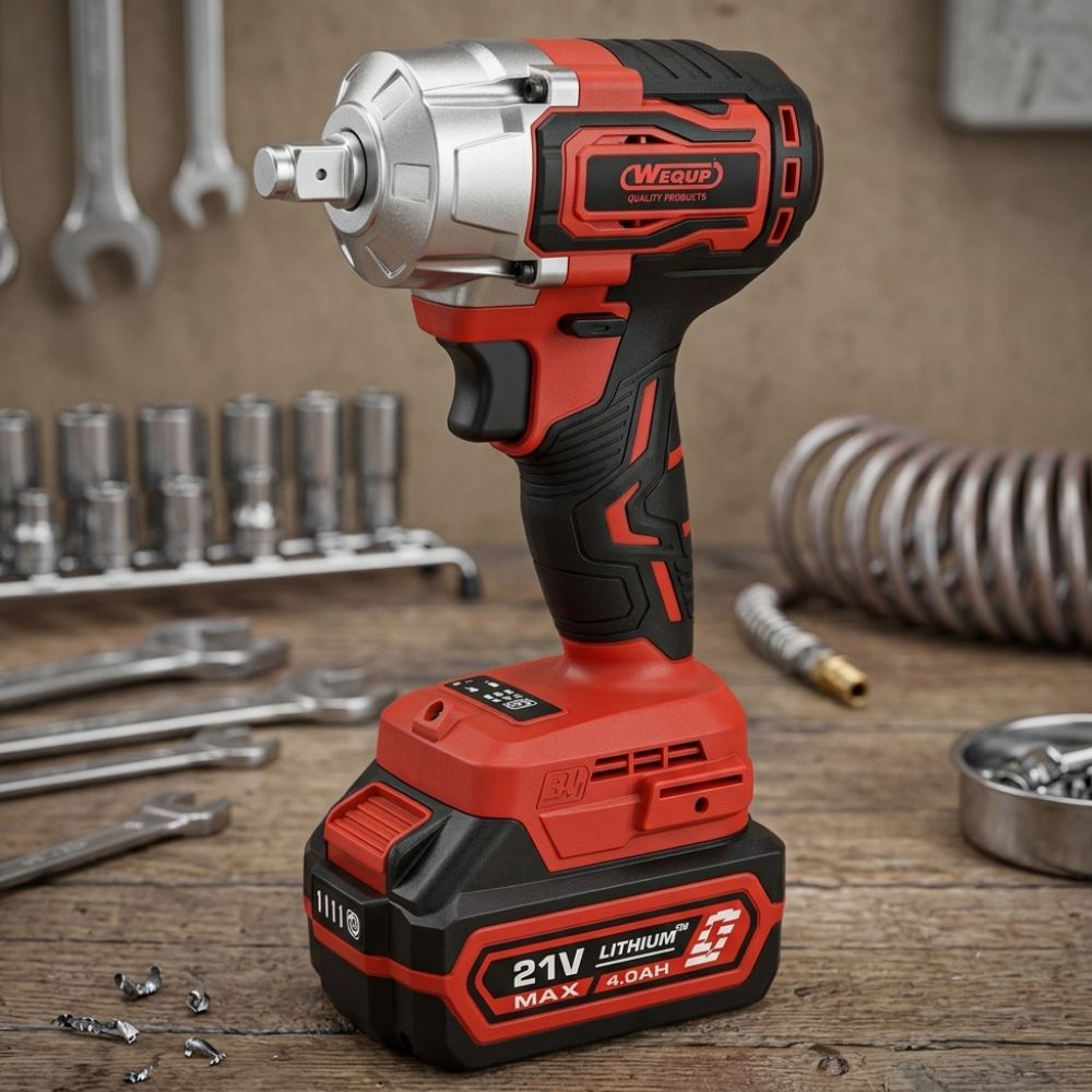 Wequp Llave De Impacto Inalambrica 1/2" (21V-500 N.m) Dado Cuadrado