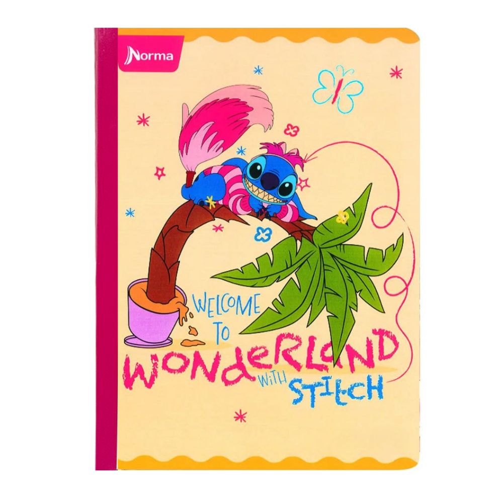 Norma Cuaderno Doble Linea Cosido 100 hojas Con Stickers Diseño Stitch Wonderland
