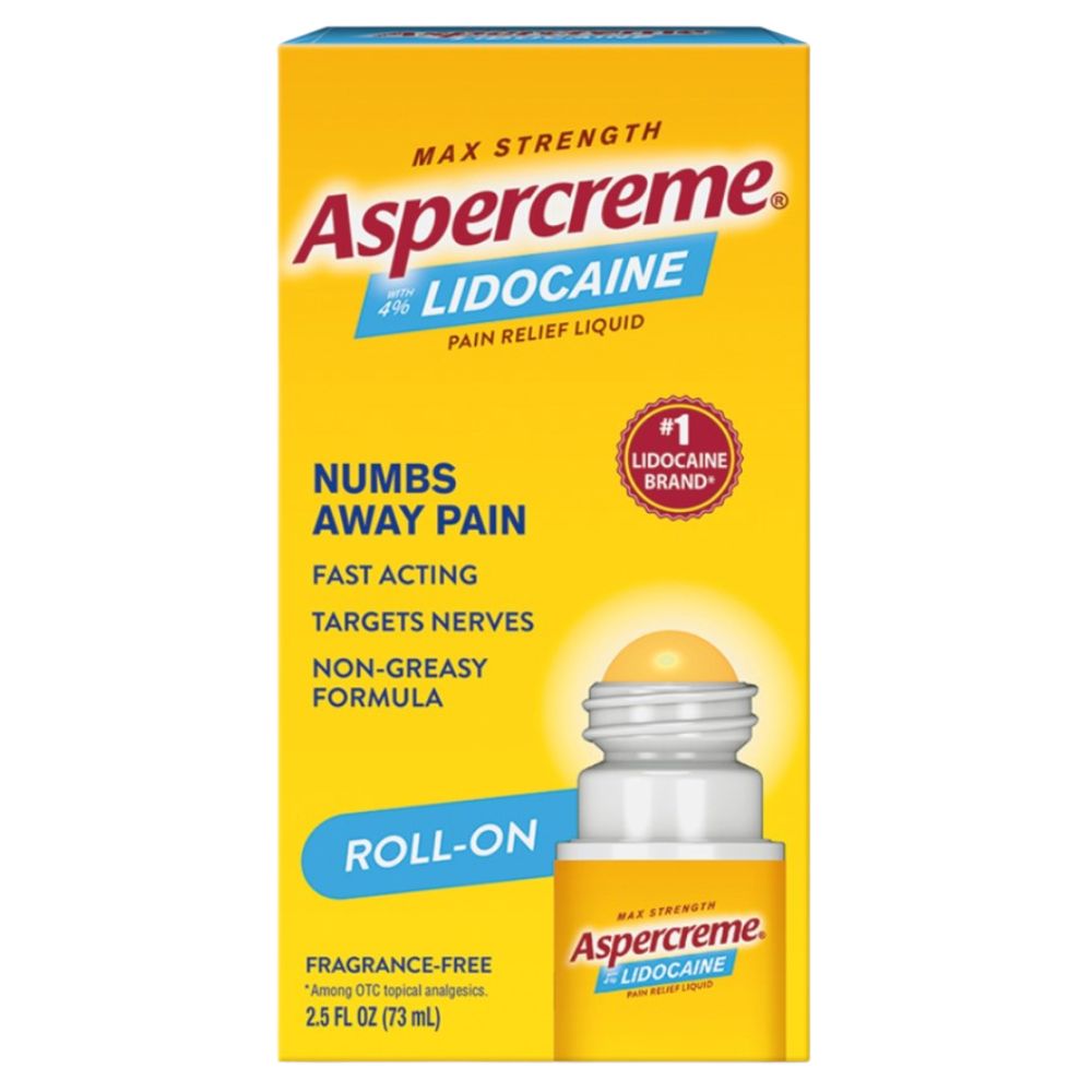 Aspecreme Roll-On Pain Relief Liquid lidocaine 73ml