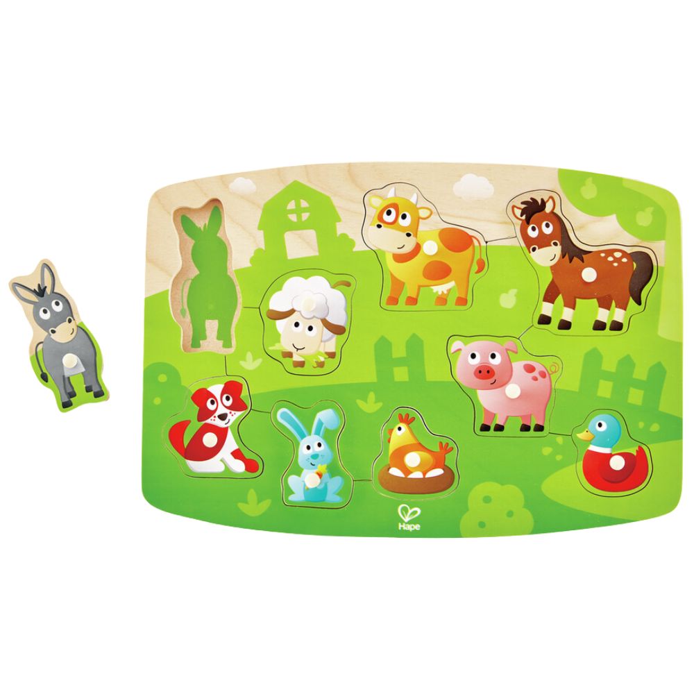 Hape Farmyard Peg Puzzle 10 Pieces 24m+