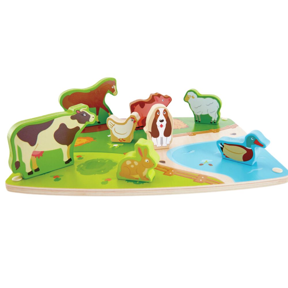 Hape Farm Animal Puzzle & Play 9 Pieces 24m+