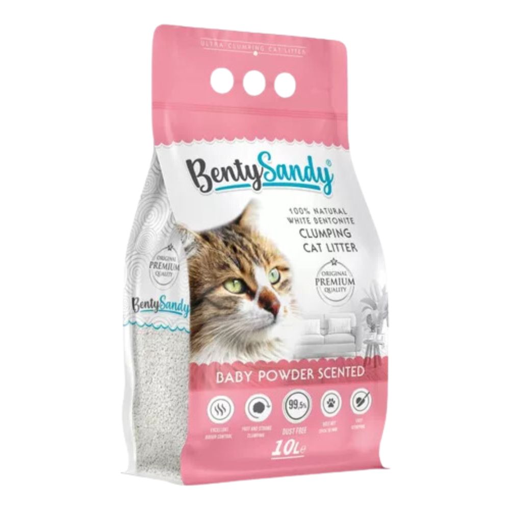 Arena Para Gatos Benty Sandy Ultra Absorbente Con Aroma a Bebe 8.7Kg