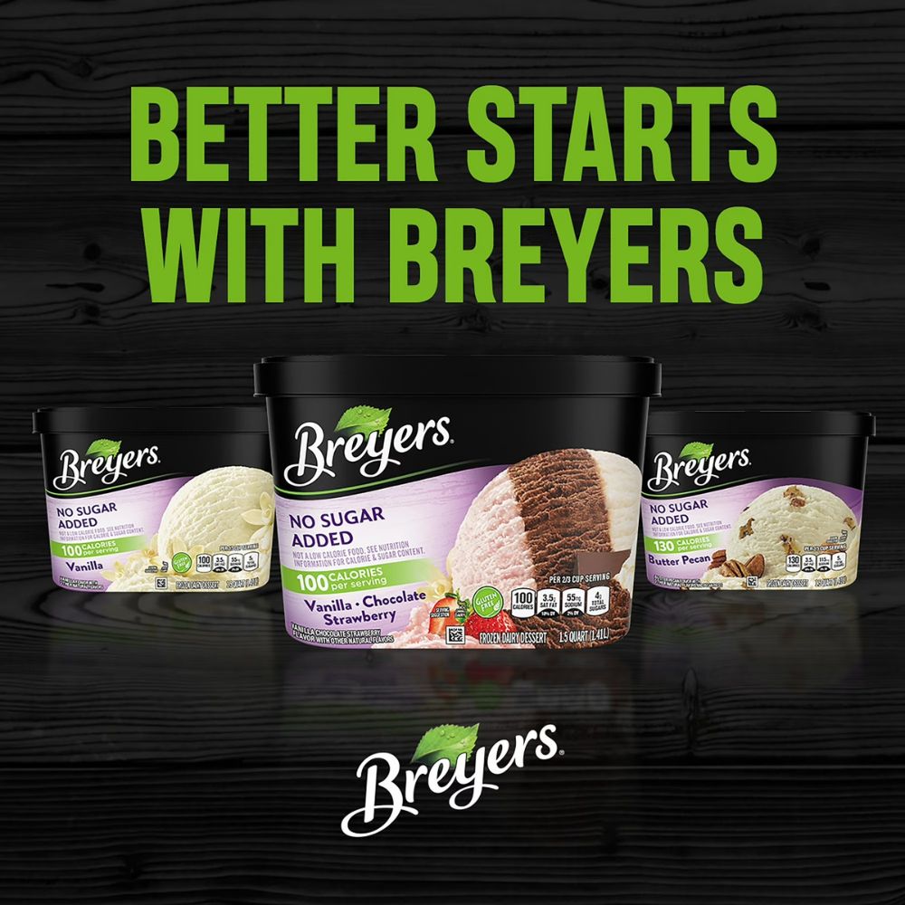 Helado Breyers Vanilla, Chocolate, Strawberry Sin Azúcar 1.41L