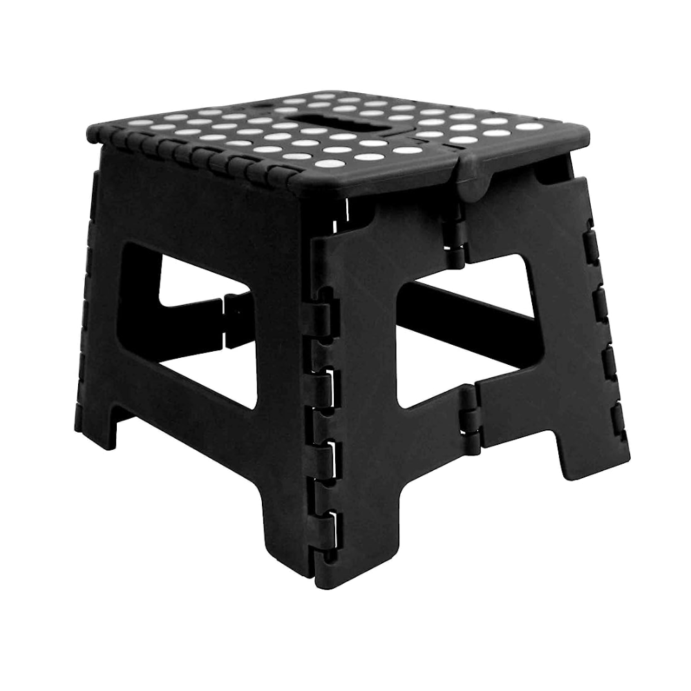 Step Stool Plegable Home Basics Color Negro 1 Peldaño