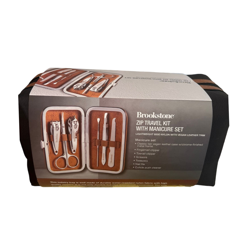 Brookstone Set Masculino Manicure 7 Piezas con Bolso