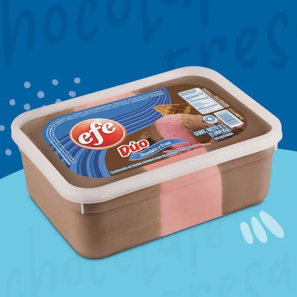 Helado Efe Duo Chocolate y Fresa 2L