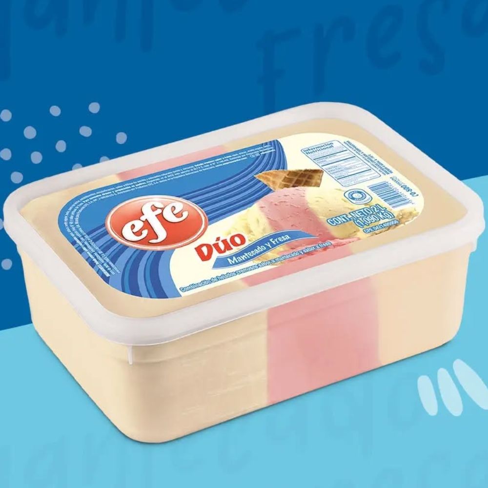 Helado Efe Duo Mantecado y Fresa 2L