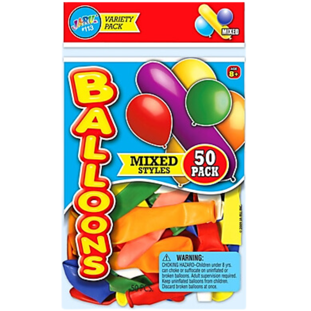Globos Jaru Balloons Mixed Styles 50 Pack