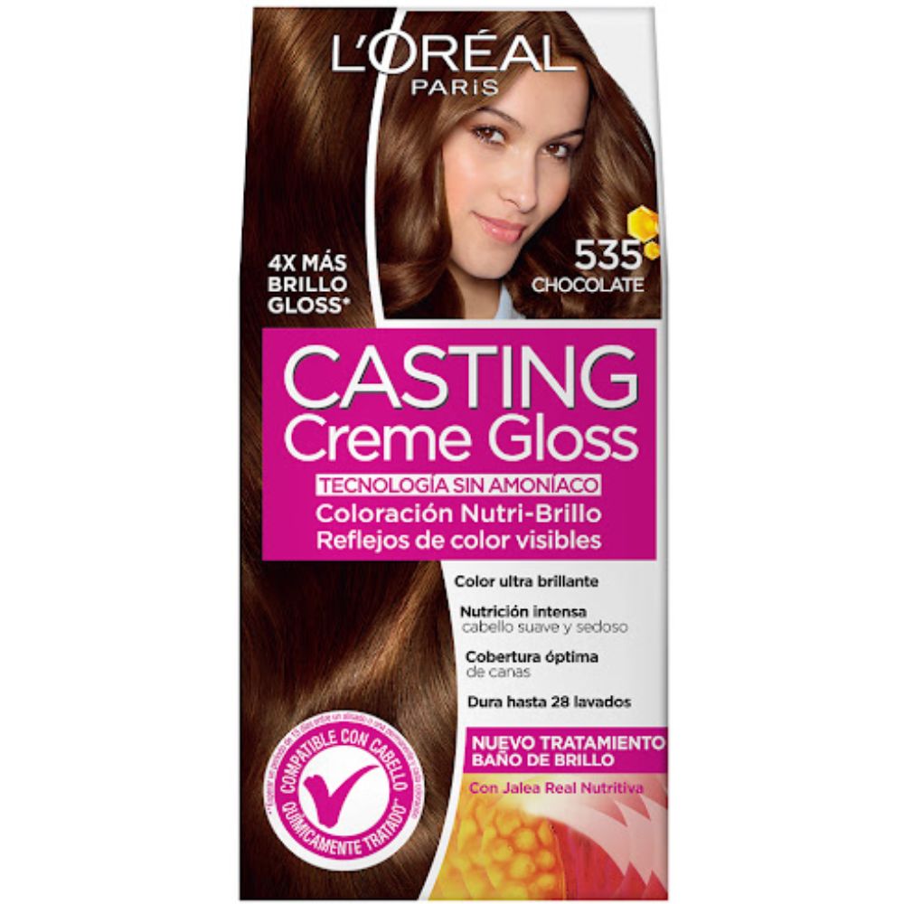 Tinte L'oreal Casting Creme Gloss Sin Amoniaco Nro. 535 Chocolate