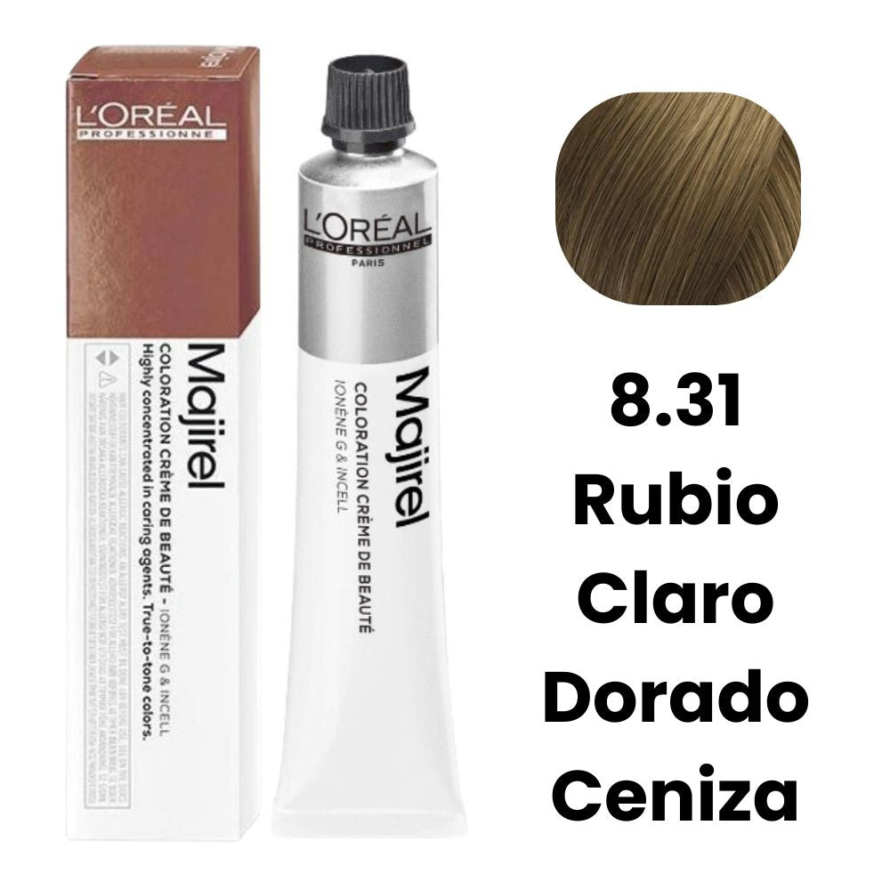 L'Oreal Tinte Majirel 8.31 Rubio Claro Dorado Ceniza 60ml