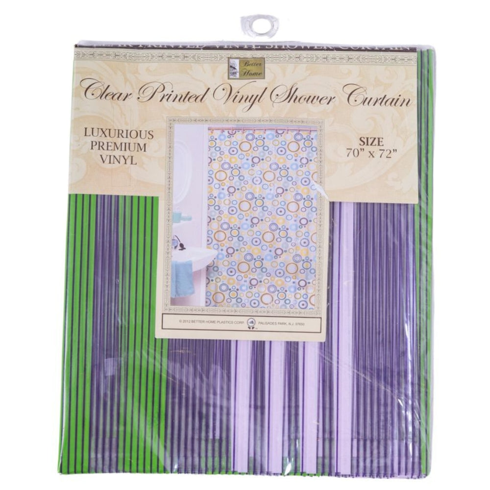 Cortina Para Ducha Clear Printed Vinyl Shower Curtain 70" x 72" Líneas