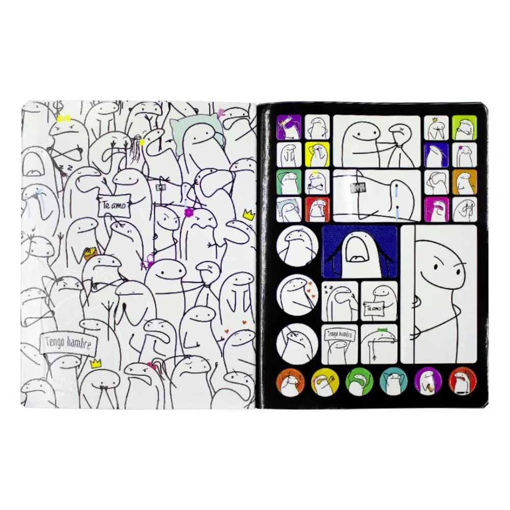 Norma Cuaderno Memes Cudriculado 100 Hojas Con Stickers Diseños Surtidos