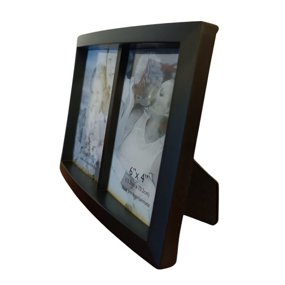 Porta Retrato Doble Color Negro 6x4"