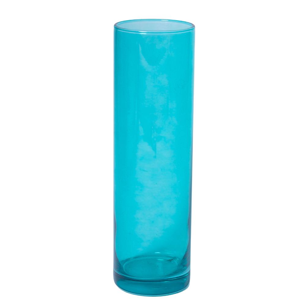 Florero de Vidrio Color Agua Marina 8cm x 26.5cm